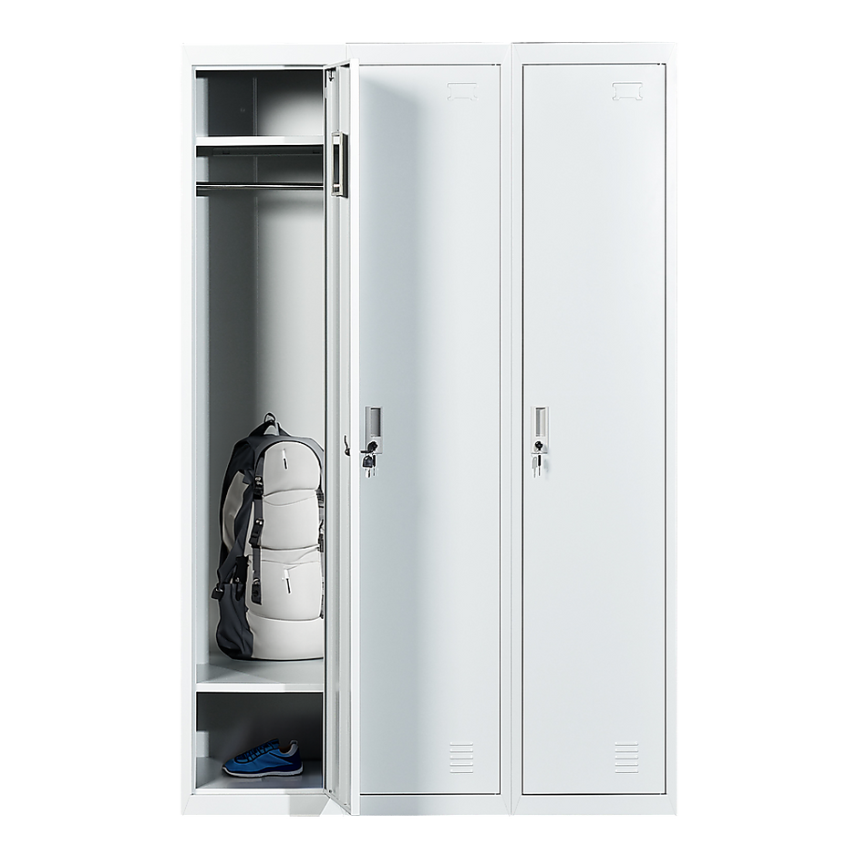 Three-Door Side by Side Office Gym Shed Storage Locker