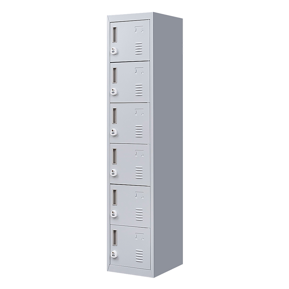 6-Door Locker for Office Gym Shed School Home Storage