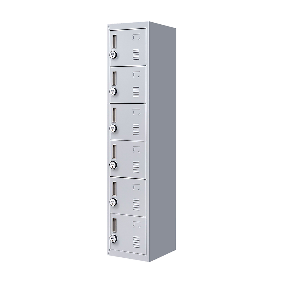 6-Door Locker for Office Gym Shed School Home Storage