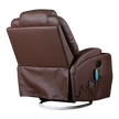 Brown Massage Sofa Chair Recliner 360 Degree Swivel PU Leather Lounge 8 Point Heated