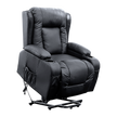 Recliner Chair – Electric Massage Lift Chair with Heat Function PU Leather Lounge Sofa Black