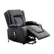 Recliner Chair – Electric Massage Lift Chair with Heat Function PU Leather Lounge Sofa Black