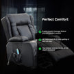 Recliner Chair – Electric Massage Lift Chair with Heat Function PU Leather Lounge Sofa Black