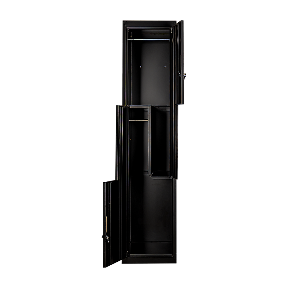 Black Two-Door L-shaped Office Gym Shed Storage Lockers