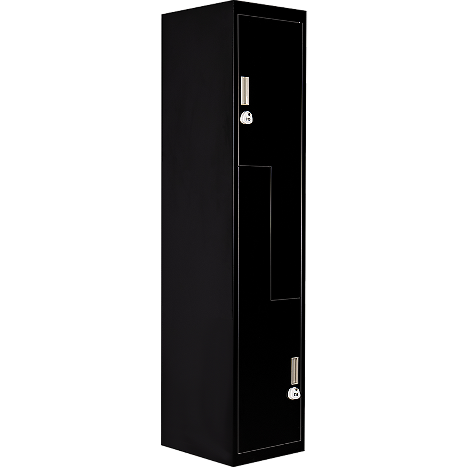 Black Two-Door L-shaped Office Gym Shed Storage Lockers