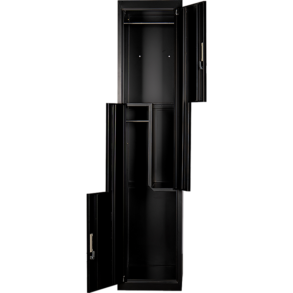 Black Two-Door L-shaped Office Gym Shed Storage Lockers