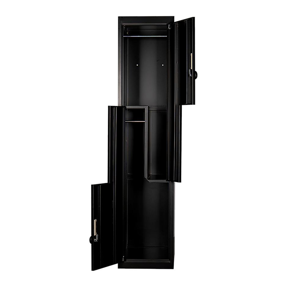Black Two-Door L-shaped Office Gym Shed Storage Lockers
