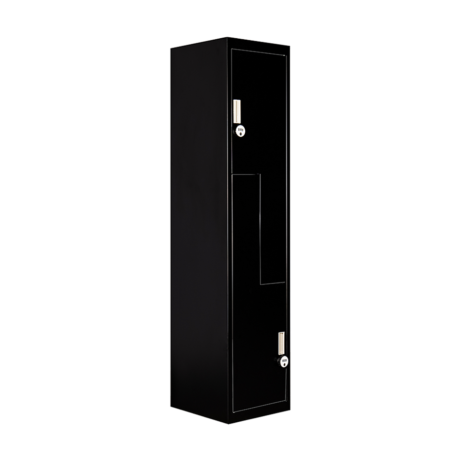 Black Two-Door L-shaped Office Gym Shed Storage Lockers
