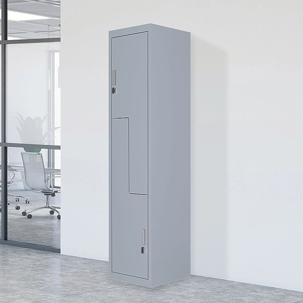 Grey Two-Door L-shaped Office Gym Shed Storage Lockers