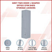 Grey Two-Door L-shaped Office Gym Shed Storage Lockers