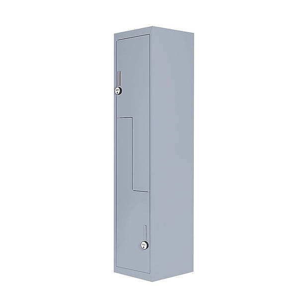 Grey Two-Door L-shaped Office Gym Shed Storage Lockers