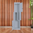 Grey Two-Door L-shaped Office Gym Shed Storage Lockers