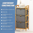 Bamboo Shelf with Storage Hamper – Wooden Organiser with 3 Laundry Bags