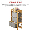 Bamboo Shelf with Storage Hamper – Wooden Organiser with 3 Laundry Bags
