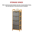 Bamboo Shelf with Storage Hamper – Wooden Organiser with 4 Laundry Bags