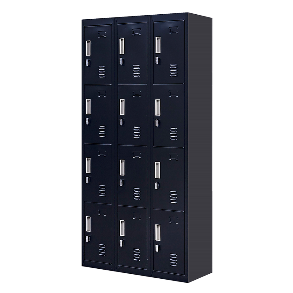 12-Door Locker for Office Gym Shed School Home Storage - Padlock-operated