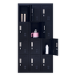 12-Door Locker for Office Gym Shed School Home Storage - Padlock-operated