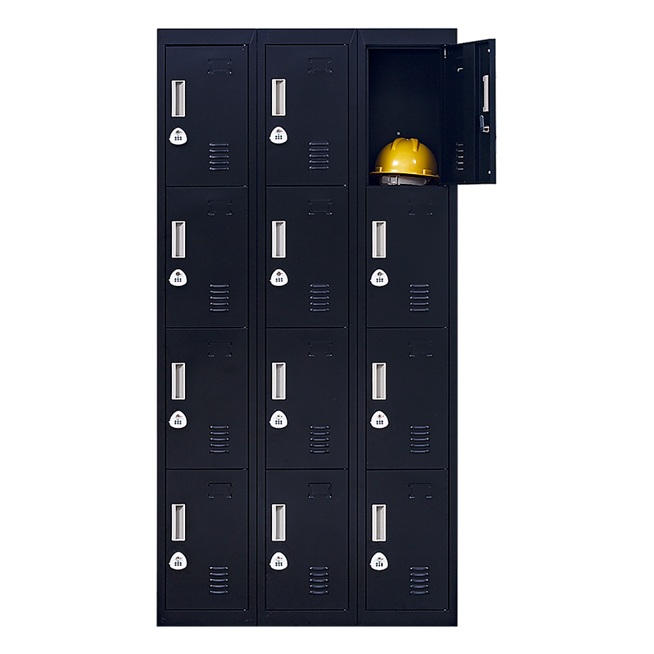 12-Door Locker for Office Gym Shed School Home Storage - 3-Digit Combination Lock