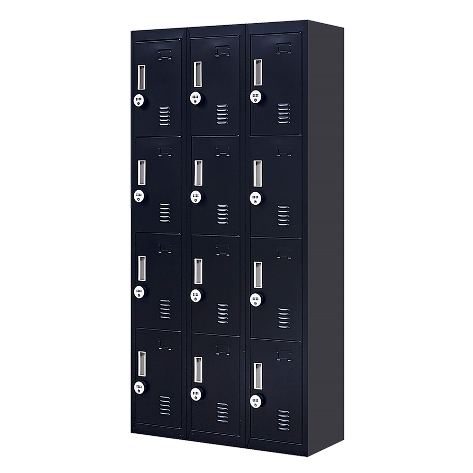 12-Door Locker for Office Gym Shed School Home Storage - 4-Digit Combination Lock