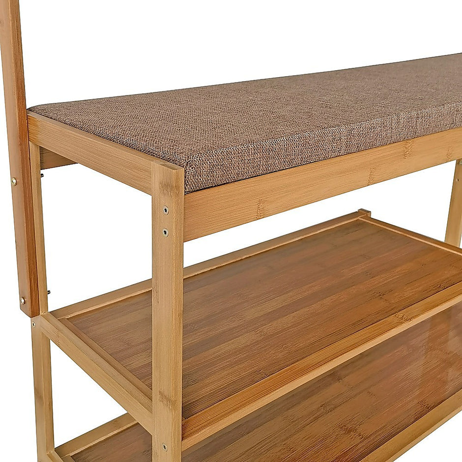 97x168cm Hallway Bench Coat Rack Stand Multifunctional Hall Shelf Entryway