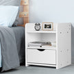 Bedside Table Side Nightstand Storage Drawer Shelf Bedroom Unit