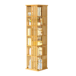 360 Rotating Bookshelf Bamboo Storage Display Rack Shelving in Wood