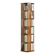 360 Rotating Bookshelf Bamboo Storage Display Rack Shelving in Dark Wood