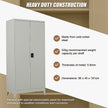 Two-Door Metal Cabinet Shelf Storage for Home Office Gym