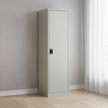 Single-Door Metal Tall Cabinet Shelf Storage for Home Office Gym