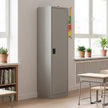 Single-Door Metal Tall Cabinet Shelf Storage for Home Office Gym