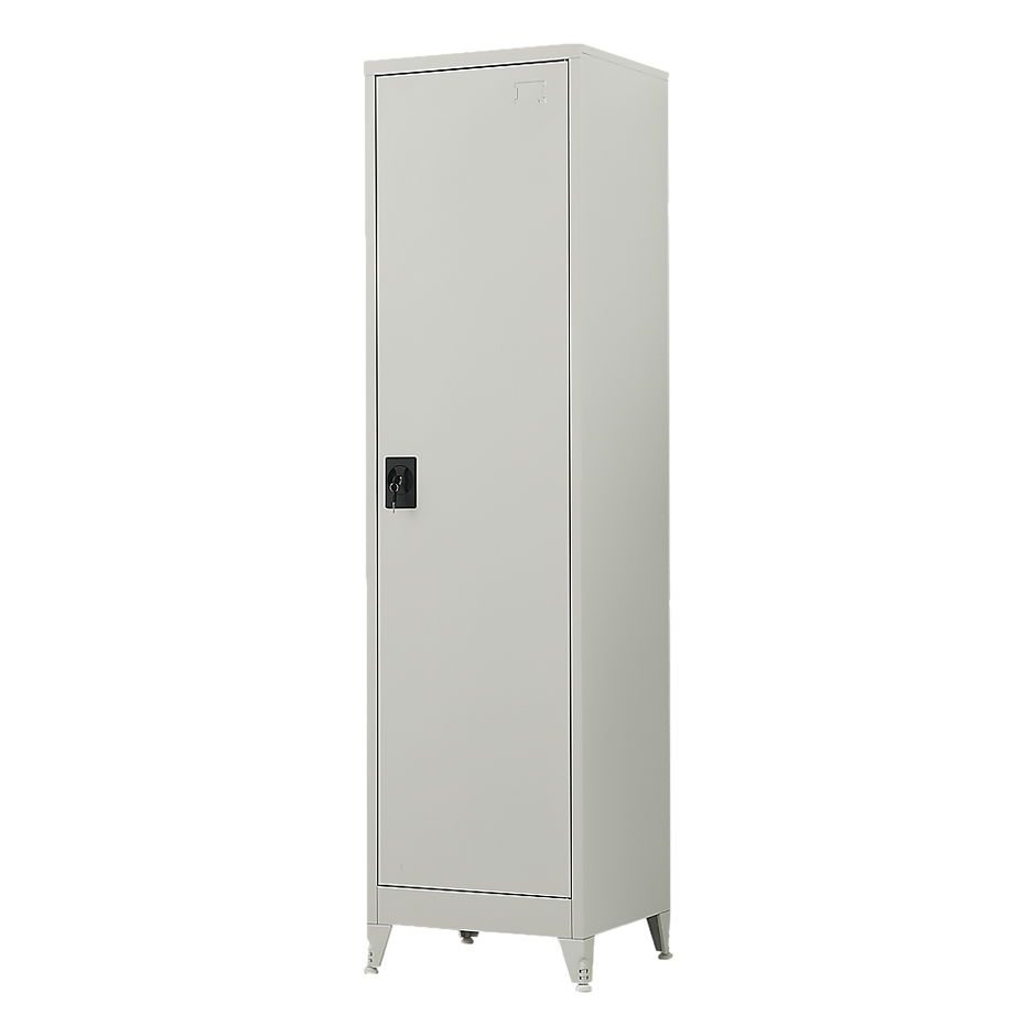 Single-Door Metal Tall Cabinet Shelf Storage for Home Office Gym