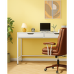 White Computer Desk – Modern PC Laptop Table for Gaming, Home Office, or Study Space Furniture