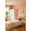 3 Door White Wardrobe – White Handles, Hanging Rail & Shelves