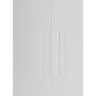 4 Door White Wardrobe Cabinet – Hanging Rail, Shelves & White Handles