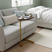 Modern Oval Side Table Gold Base Sofa End Table