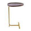Modern Oval Side Table Gold Base Sofa End Table