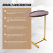 Modern Oval Side Table Gold Base Sofa End Table