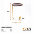 Modern Oval Side Table Gold Base Sofa End Table