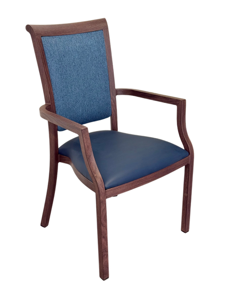 Harvey Dining Chair Stackable w Faux Leather Seat 95cm