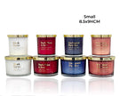 bulk 12 Elegant Glass Candle W Gold Lid 4 Assorted 8x9cm
