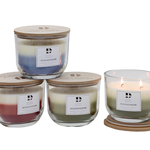 bulk 12 3 Layer Glass Jar Candle W Lid Assort 12cm
