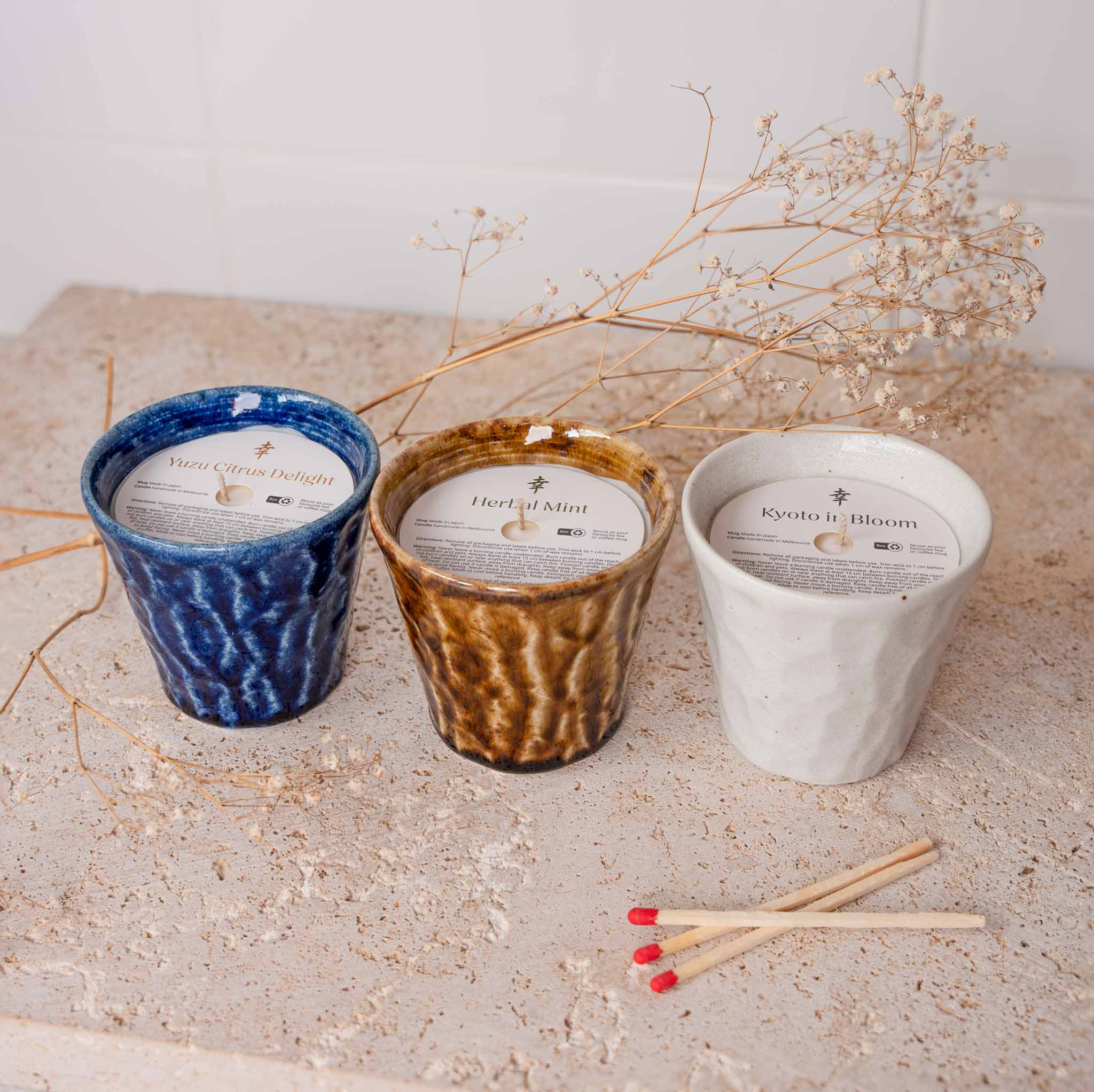 Candle Kyoto in Bloom Blue Ceramic 180g