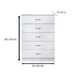 NNECN 5 Layer White Drawer Chest Storage with Bedside Table