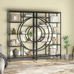 NNETMLT 8-Tier 71-Inch Industrial Geometric Bookcase with Metal Frame