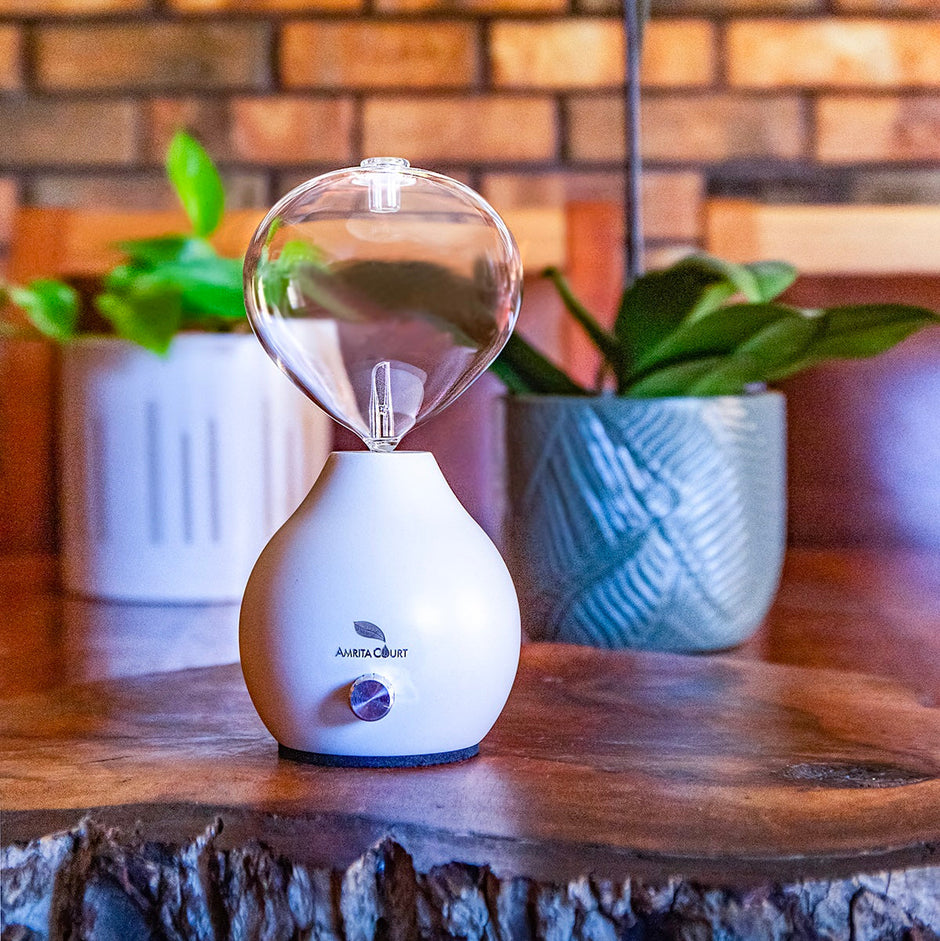 Hour Glass Eco-Friendly Nebuliser White | Waterless Aroma Diffuser | No Plastics Pure Essential Oil Diffusing