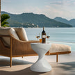 Hourglass Shaped Lightweight Concrete Sofa Side Table Bedside Table Nightstand
