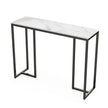 Modern Heavy Real Stone Console Table Hallway Entryway Table Metal Narrow Desk
