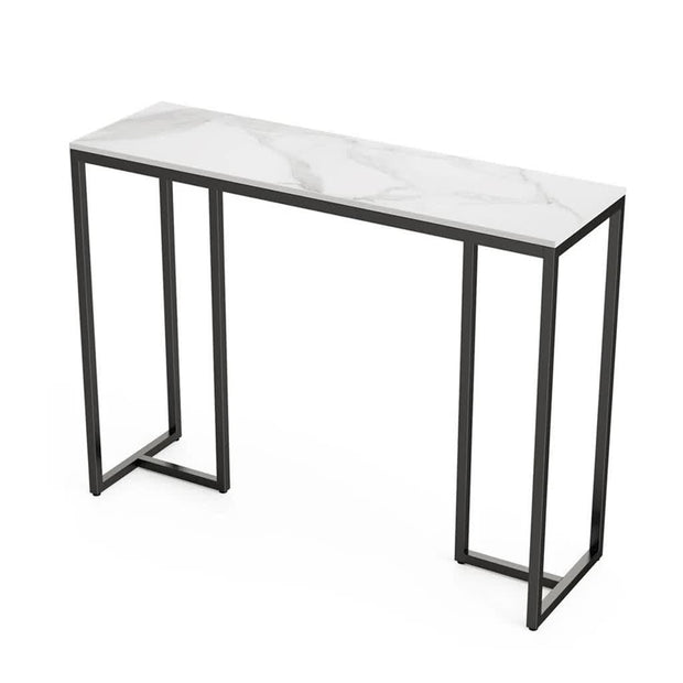 Modern Heavy Real Stone Console Table Hallway Entryway Table Metal Narrow Desk