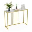 Narrow Console Sofa Entry Table Behind Couch Table Sintered Stone Golden Frame