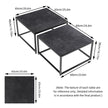 Marble Nesting Coffee Table Set Sintered Stone Side End Tables with Solid Metal Frame